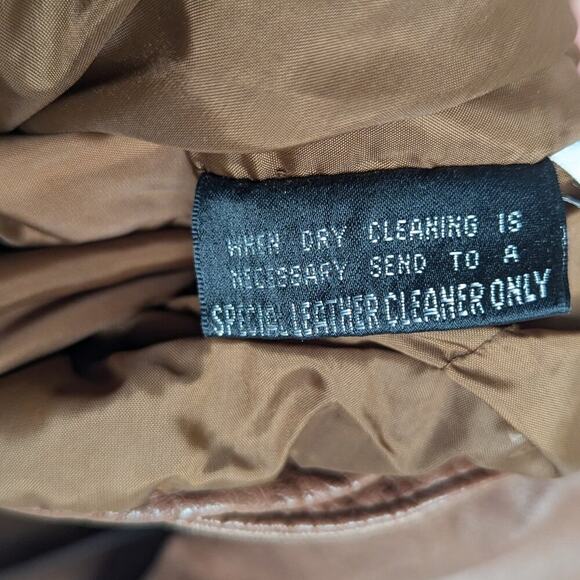 Wilsons Leather Adventure Bound Brown Leather Tie Waist Moto Jacket Pockets L - Picture 12 of 12